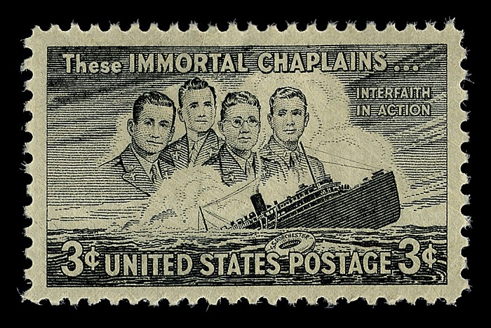 1948 Immortal Chaplains Commemorative Postage Stamp.